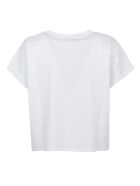 Cropped Ss Flocked Logo T-shirt - Eco Balmain Cropped Ss Flocked Logo T-shirt - Eco - Blanc/noir