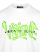 White And Green "visione" Man T-shirt Vision of Super White And Green "visione" Man T-shirt - White/green