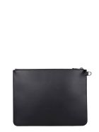 Givenchy Large Zip Pouch Clutch In Black Leather Givenchy Large Zip Pouch Clutch In Black Leather - Nero