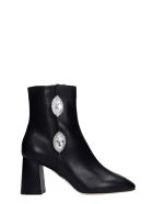 Giannico Julie High Heels Ankle Boots In Black Leather Giannico Julie High Heels Ankle Boots In Black Leather - black