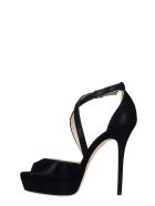 Jimmy Choo Jenique 125 Sandals In Black Suede Jimmy Choo Jenique 125 Sandals In Black Suede - black