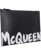 Alexander McQueen Logo Detail Flat Leather Pouch Alexander McQueen Logo Detail Flat Leather Pouch - black