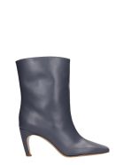 GIA COUTURE Atena 80 High Heels Ankle Boots In Grey Leather GIA COUTURE Atena 80 High Heels Ankle Boots In Grey Leather - grey