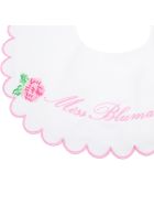Blumarine White Bib For Babygirl With Roses Blumarine White Bib For Babygirl With Roses - White