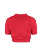 L'Autre Chose Cropped Rib-knit Cardigan L'Autre Chose Cropped Rib-knit Cardigan - red