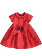 LòLò Red Dress For Girl With Red And Blue Bow LòLò Red Dress For Girl With Red And Blue Bow - Red