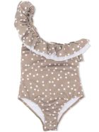 Douuod One Piece Swimsuit With Pois Douuod One Piece Swimsuit With Pois - Camel
