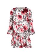 Blumarine White Dress For Baby Girl With Red Roses Blumarine White Dress For Baby Girl With Red Roses - White