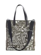 Golden Goose California Bag N-s "journey" Washed Kuroki Body Leather Handles Serigraph Golden Goose California Bag N-s "journey" Washed Kuroki Body Leather Handles Serigraph - Lichen Green White