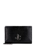 Jimmy Choo Candy Croco-print Leather Clutch Jimmy Choo Candy Croco-print Leather Clutch - black