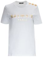 Balmain Cotton T-shirt With Logo Print Balmain Cotton T-shirt With Logo Print - White