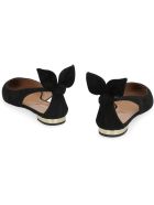 Aquazzura Bow Tie Ballet Suede Ballet Flats Aquazzura Bow Tie Ballet Suede Ballet Flats - black
