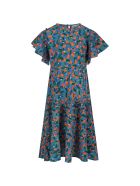 Bobo Choses Light Blue Dress For Girl With Ornage Tangerine Bobo Choses Light Blue Dress For Girl With Ornage Tangerine - Light Blue