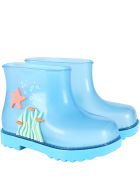 Melissa Light Blue Boots For Kids With Starfish Melissa Light Blue Boots For Kids With Starfish - Transparent