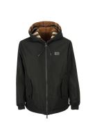 Burberry Stretton - Reversible Check Technical Cotton Hooded Jacket Burberry Stretton - Reversible Check Technical Cotton Hooded Jacket - Dark Birch Brown