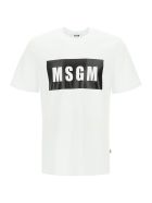 MSGM Logo Box T-shirt MSGM Logo Box T-shirt - OFF WHITE (White)