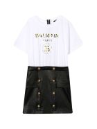 Balmain White T-shirt Dress Balmain White T-shirt Dress - Bianco/nero