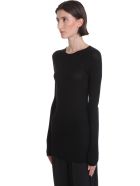 Rick Owens Round Neck Knitwear In Black Wool Rick Owens Round Neck Knitwear In Black Wool - black