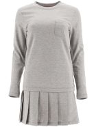 Thom Browne Pleated Mini Dress Thom Browne Pleated Mini Dress - LIGHT GREY (Grey)