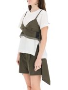 T-shirt With Wool Blend Top Sacai T-shirt With Wool Blend Top - Khakiwhite
