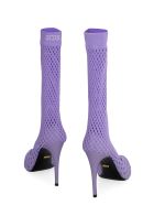 GCDS Pointed Mesh Ankle Boots GCDS Pointed Mesh Ankle Boots - Lilac