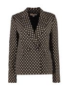MICHAEL Michael Kors Printed Double Breasted Blazer MICHAEL Michael Kors Printed Double Breasted Blazer - black