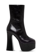 Philosophy di Lorenzo Serafini Platofrom Boots In Wrinkled Leather Philosophy di Lorenzo Serafini Platofrom Boots In Wrinkled Leather - Black