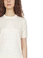 Fendi Ff Jacquard Cotton And Viscose Blend Sweater Fendi Ff Jacquard Cotton And Viscose Blend Sweater - White