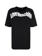 Love Moschino Logo Print Cotton T-shirt Love Moschino Logo Print Cotton T-shirt - black