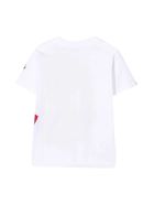 Moncler White T-shirt With Red Print Moncler White T-shirt With Red Print - Unica