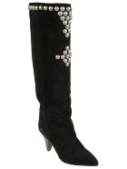 Isabel Marant Velvet Studded Boots Isabel Marant Velvet Studded Boots - Black