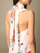 Boutique Moschino Top Floral Patterned Silk Blend Shirt Boutique Moschino Top Floral Patterned Silk Blend Shirt - White