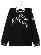 Givenchy Black Jersey Hoodie With Logo Print Givenchy Black Jersey Hoodie With Logo Print - Nero