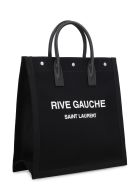 Saint Laurent Rive Gauche Canvas Tote Bag Saint Laurent Rive Gauche Canvas Tote Bag - black