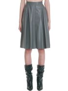 DROMe Skirt In Grey Leather DROMe Skirt In Grey Leather - grey