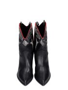 Elena Iachi Texan Ankle Boots In Black Leather Elena Iachi Texan Ankle Boots In Black Leather - black