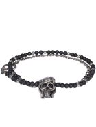 Alexander McQueen Beads And Skull Necklace Alexander McQueen Beads And Skull Necklace - BLACK/SILVER