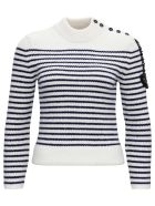 Patou Sweater With Side Logo Detail Patou Sweater With Side Logo Detail - White/black