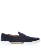 TOD'S BLUE SUEDE LOAFERS,10856398