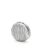 Miu Miu Quilted Round Mini Bag Crystal Chain Miu Miu Quilted Round Mini Bag Crystal Chain - CROMO (Silver)