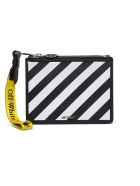 Off-White Diagonal Leather Clutch Off-White Diagonal Leather Clutch - Black