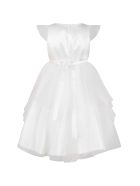 Blumarine White Dress For Girl With Logo Blumarine White Dress For Girl With Logo - White