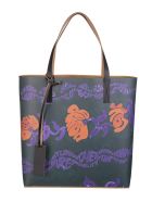 Purple Floral Print Shopper Bag Marni Purple Floral Print Shopper Bag - Viola