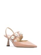 Jimmy Choo Breslin Pumps In Pink Leather With Pearls Inserts Jimmy Choo Breslin Pumps In Pink Leather With Pearls Inserts - Pink