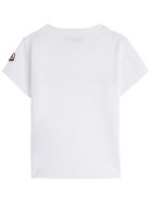 Moncler Jersey T-shirt With Front Logo Print Moncler Jersey T-shirt With Front Logo Print - Bianco