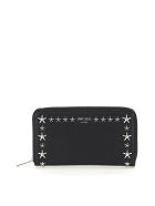 Jimmy Choo Pippa Zip Around Wallet Star Studs Jimmy Choo Pippa Zip Around Wallet Star Studs - BLACK SILVER (Black)