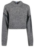 McQ Alexander McQueen Ribbed Knit Cropped Jumper McQ Alexander McQueen Ribbed Knit Cropped Jumper - Darkest Black