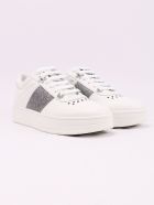 Jimmy Choo Calf Leather Glitter Stripe Jimmy Choo Calf Leather Glitter Stripe - X White Silver