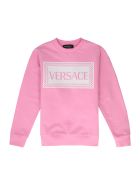 Young Versace Cotton Crew-neck Sweatshirt Young Versace Cotton Crew-neck Sweatshirt - Pink