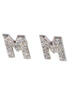 MSGM Crystal Logo Earrings MSGM Crystal Logo Earrings - Silver